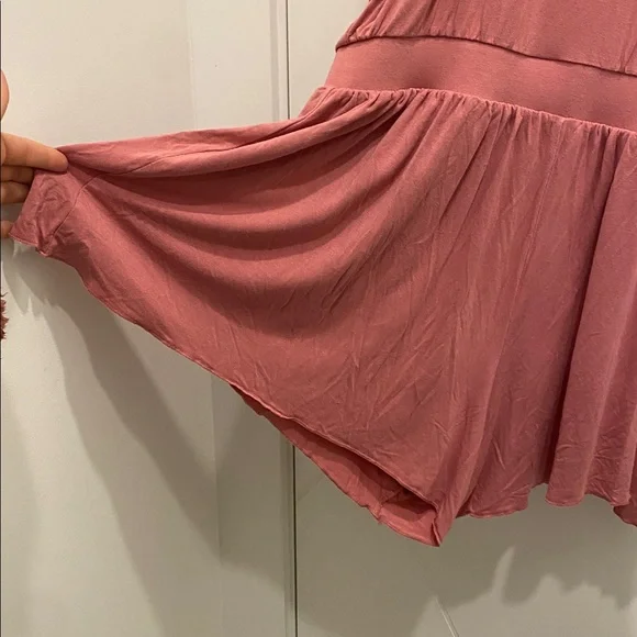 La Vie En Rose Dusty Rose Lace-Trim Romper Coquette Sleepwear Lingerie Set - Picture 5 of 6